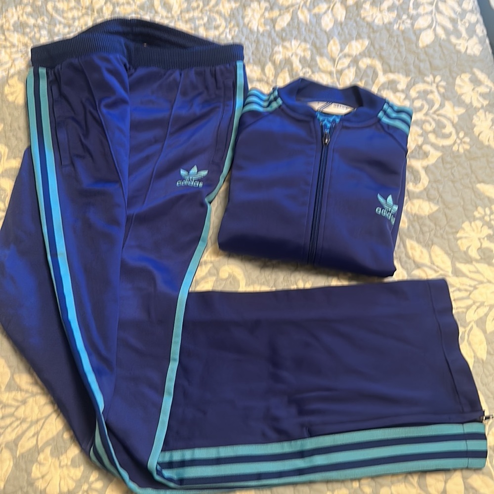 ICONIC Adidas Womens classic Firebird Track suit Jacket pants Trefoil Logo M - Picture 3 of 7